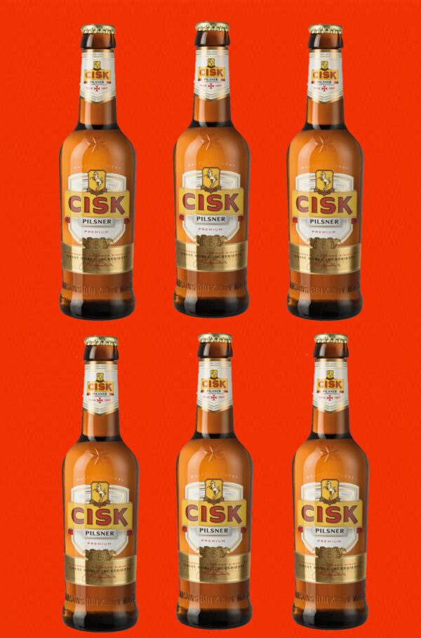 6 Cisk Pilsner Premium Bier in der Flasche, 0,33l, MHD 1.3.2025!