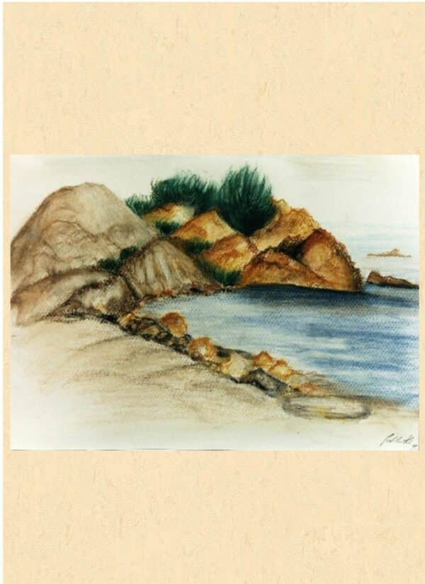 „Gozo – San Blas Bay“ von Anke Jablinski, Kunstdruck auf Leinen