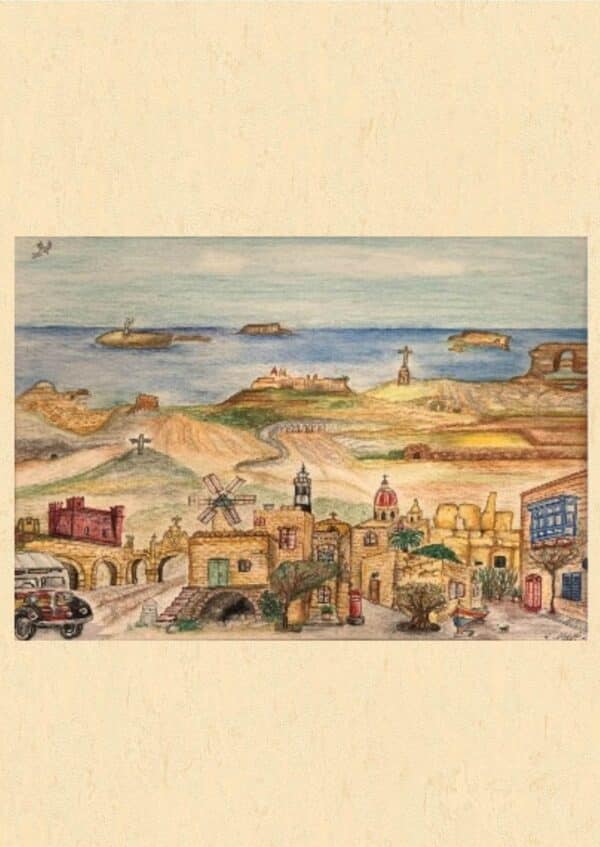 „Malta – alles, was ich liebe“ von Anke Jablinski, Kunstdruck auf Leinen