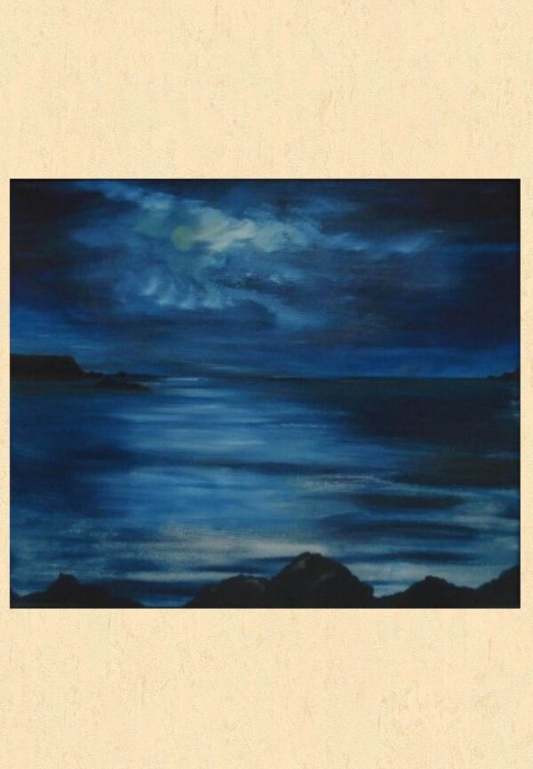 „Schatten des Meeres“ (Malta, GħajnTuffieħa) von Anke Jablinski, Kunstdruck auf Leinen